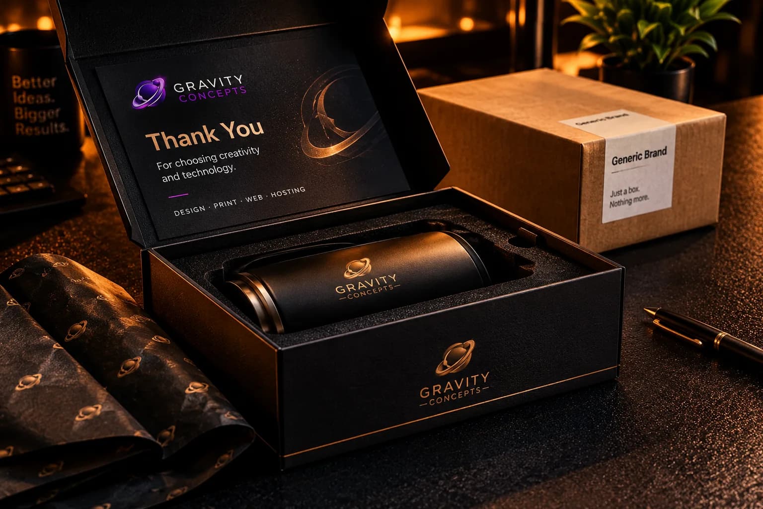 Premium product packaging arranged for a retail shelf presentation, with tactile finishes visible.