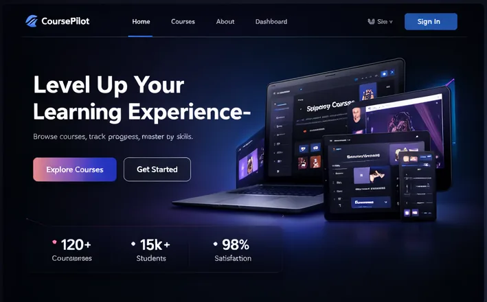 CoursePilot courses and progress tracking screen.