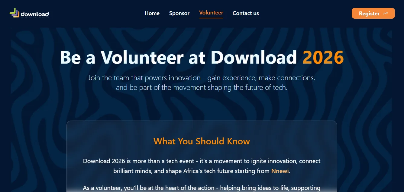 Download Tech 2026 event volunteer section.